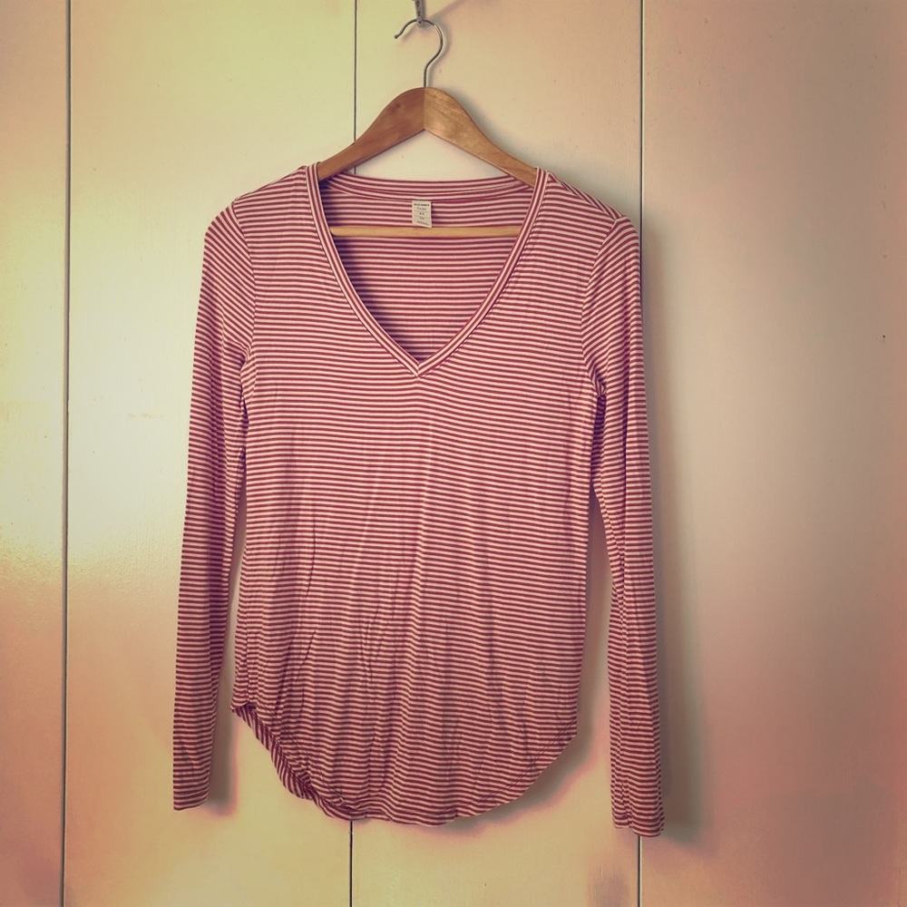 3/$15 Old Navy LUXE V-neck Striped Tunic Tee